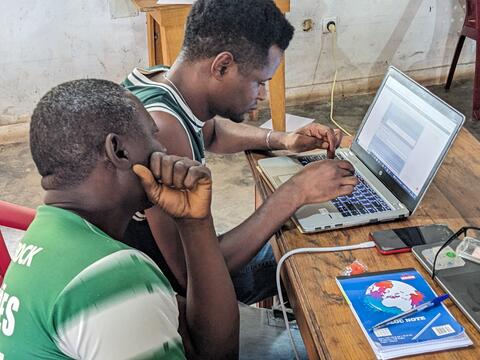 Fula WMs working on the Jesus Film captions