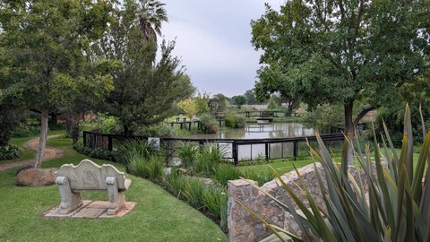 View across the lake from the chapel