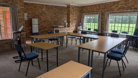 Meeting room set up for the workshop