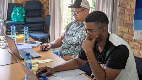 Students creating their first page