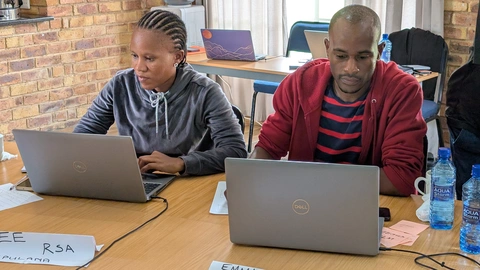 Students work on their first page