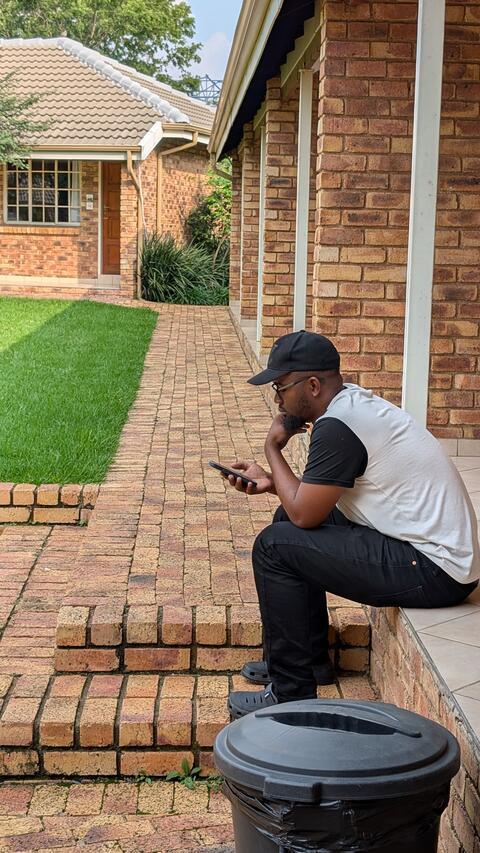 Checking phone during break time