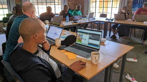 Students during work time