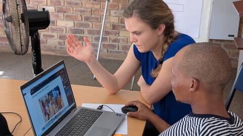 Emilee coaches a student