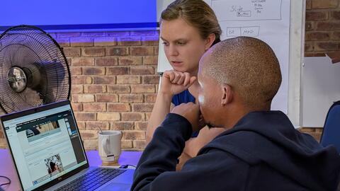 Emilee coaches a student