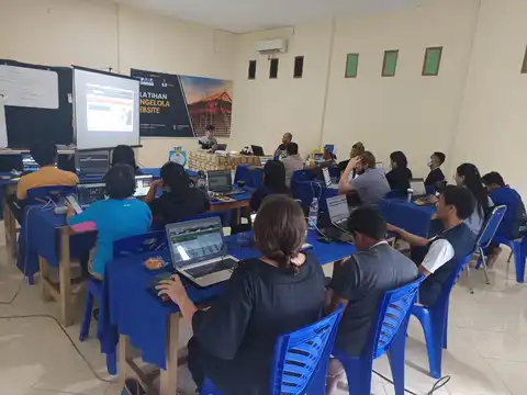 students hard at work