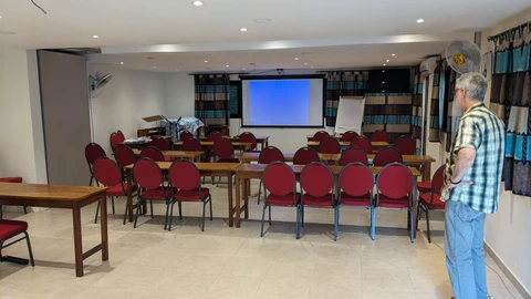 Setting up the meeting room