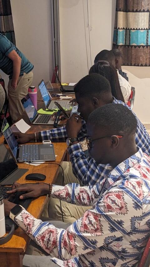 Wolof trainee at work