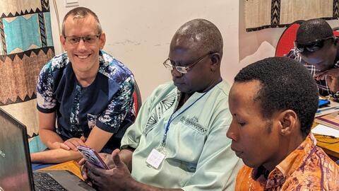 Visiting mission partner Jonathan getting to know Manjac trainees