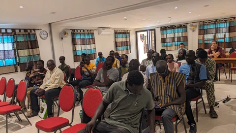 Trainees and guests arrive for the celebration