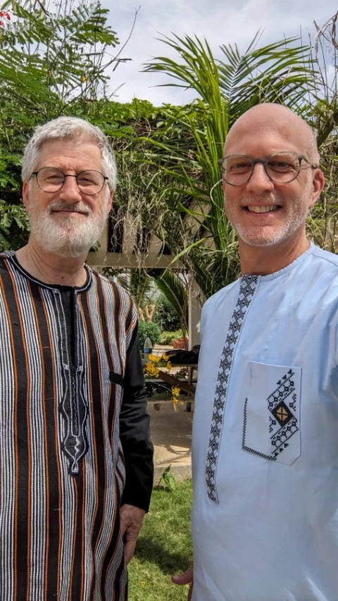 Dan & John in their African shirts on the final day