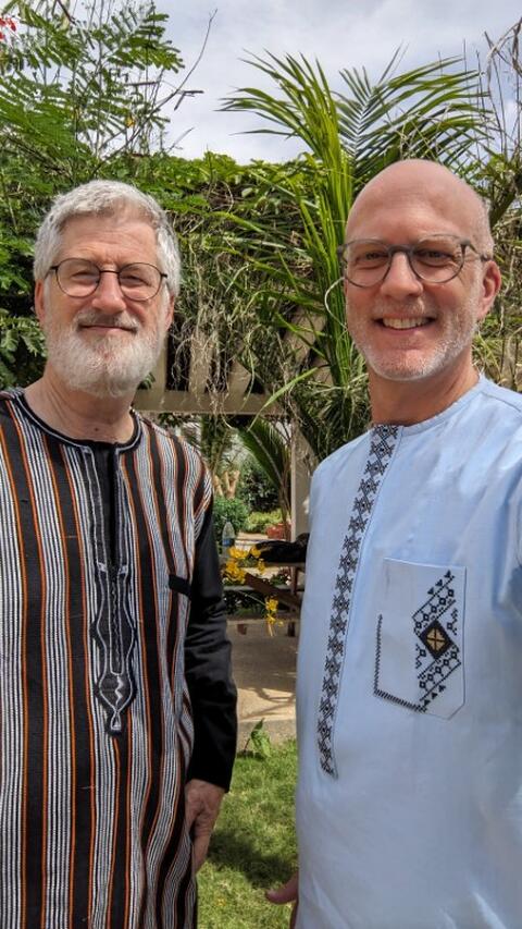 Dan & John in their African shirts on the final day