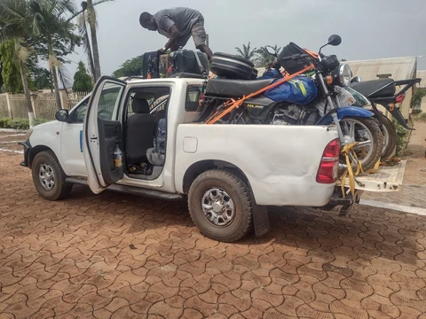 Loading up the truck to head back to Yaoundé
