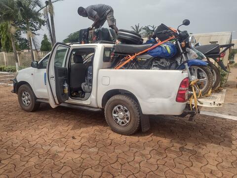 Loading up the truck to head back to Yaoundé