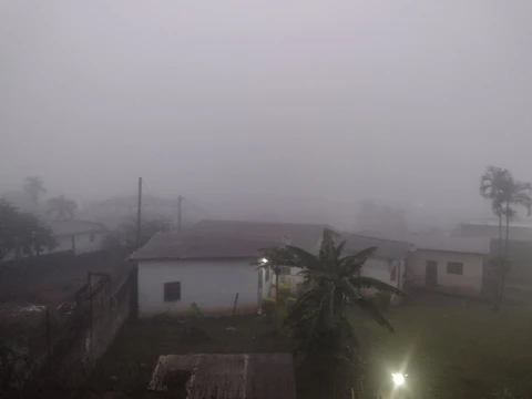 A foggy morning during rainy season