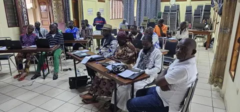 Students working hard