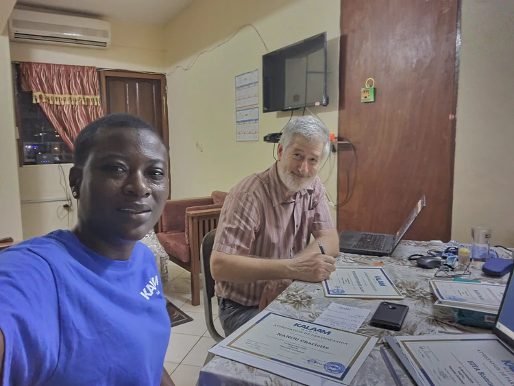 Rebecca and Dan signing certificates