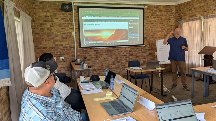 John demonstrating page layout