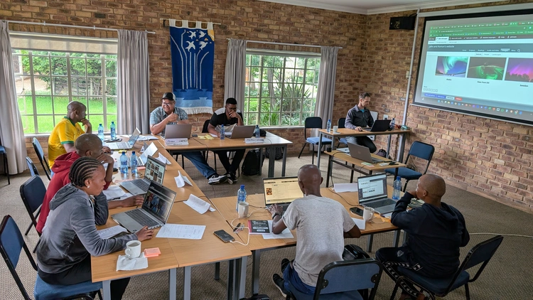 Participants in the training room at eMseni