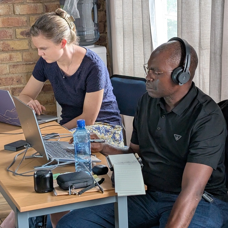 Seed Company Field Tech Specialists Emilee Johnson and Francis Meyof