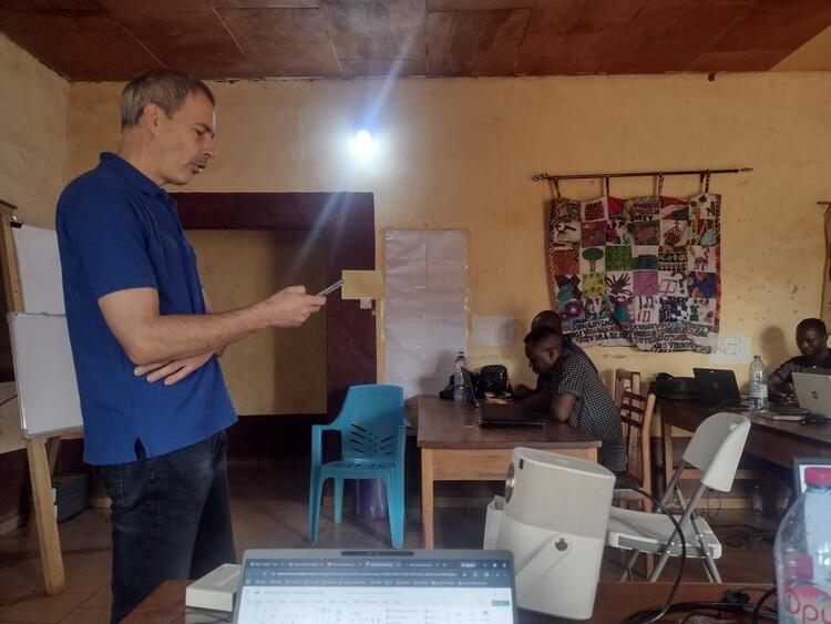 Christoph leading devotions