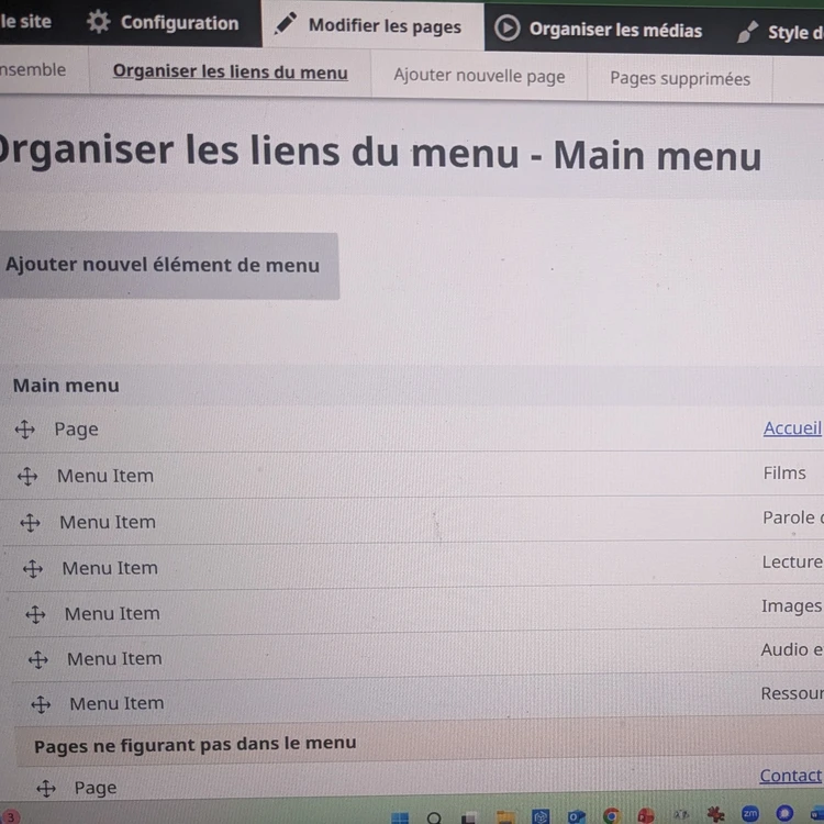 Wildfire menu screen