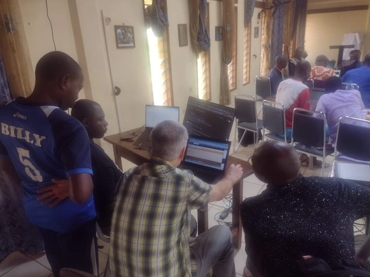 Dan with Etienne, Jacques, and Francis